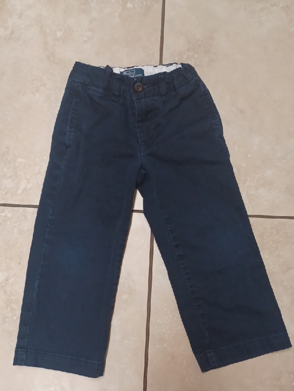 Polo by Ralph Lauren Navy Kids Chinos with Adjustable Waist, Size 3T
